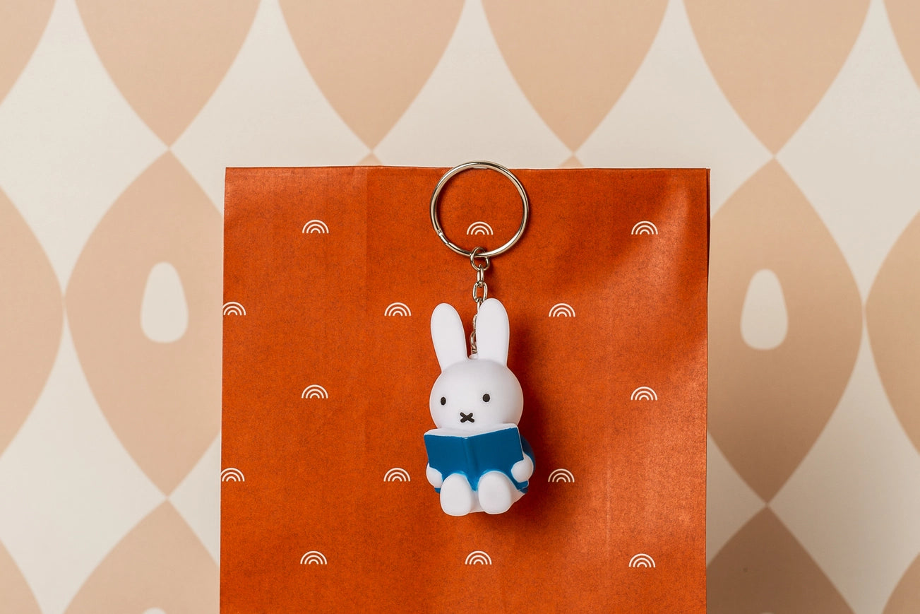 Miffy With Book Keyring- Blue 6cm