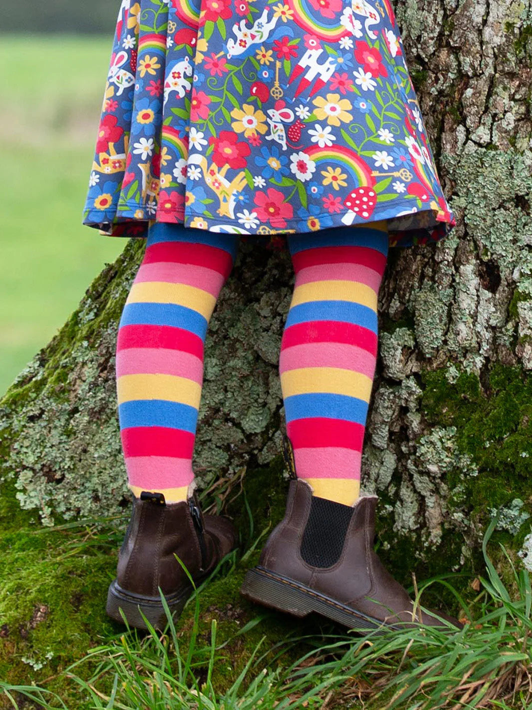Kite Stripy Tights Rose Pink