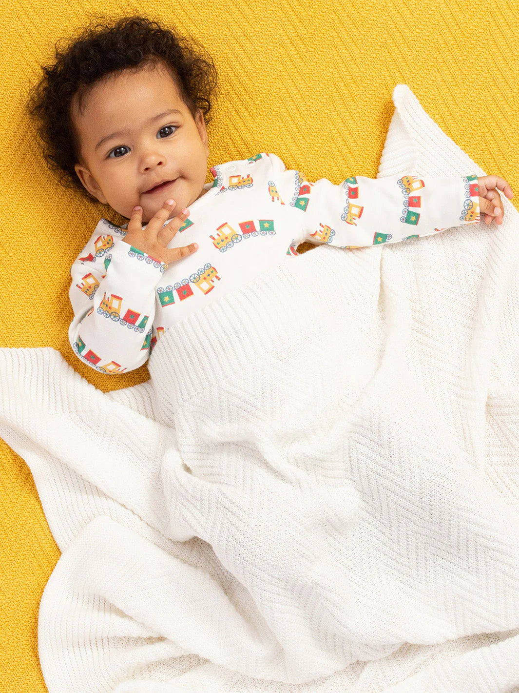 Kite Heirloom Knit Blanket Off White