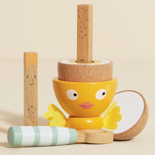 Le Toy Van Wooden Egg Cup & Soldiers Set