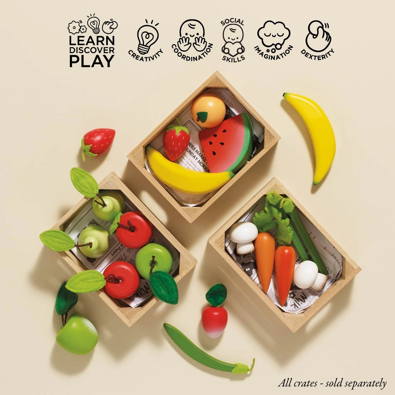 Le Toy Van- Harvest Vegetables Wooden Food Crate