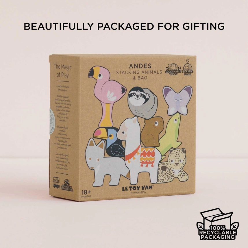 Le Toy Van Andes Stacking Animals & Bag