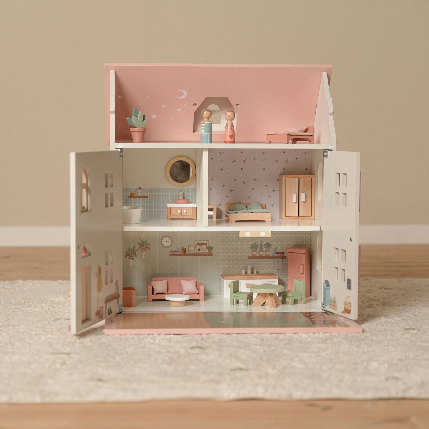 Little Dutch Wooden 4pc Ultimate Dolls House & Accessories Bundle