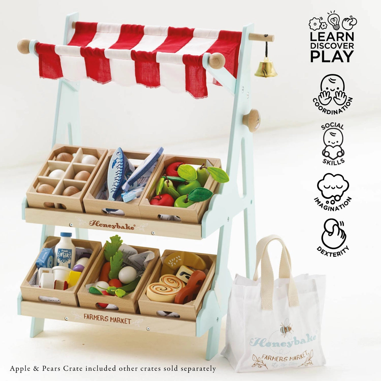 Le Toy Van- Wooden Market Stall with Accessories