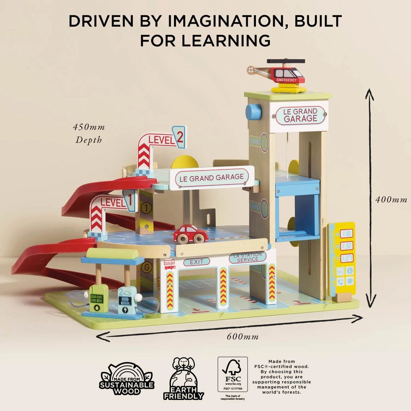 Le Toy Van Le Grand Wooden Car Garage