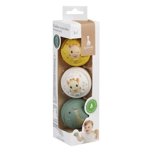 Sophie Le Girafe 3 Musical Pulls- Natural Rubber