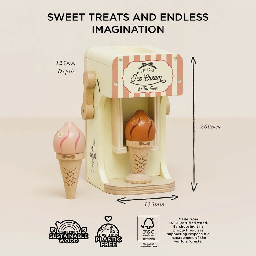 Le Toy Van Wooden Ice Cream Machine & Play Food Cones