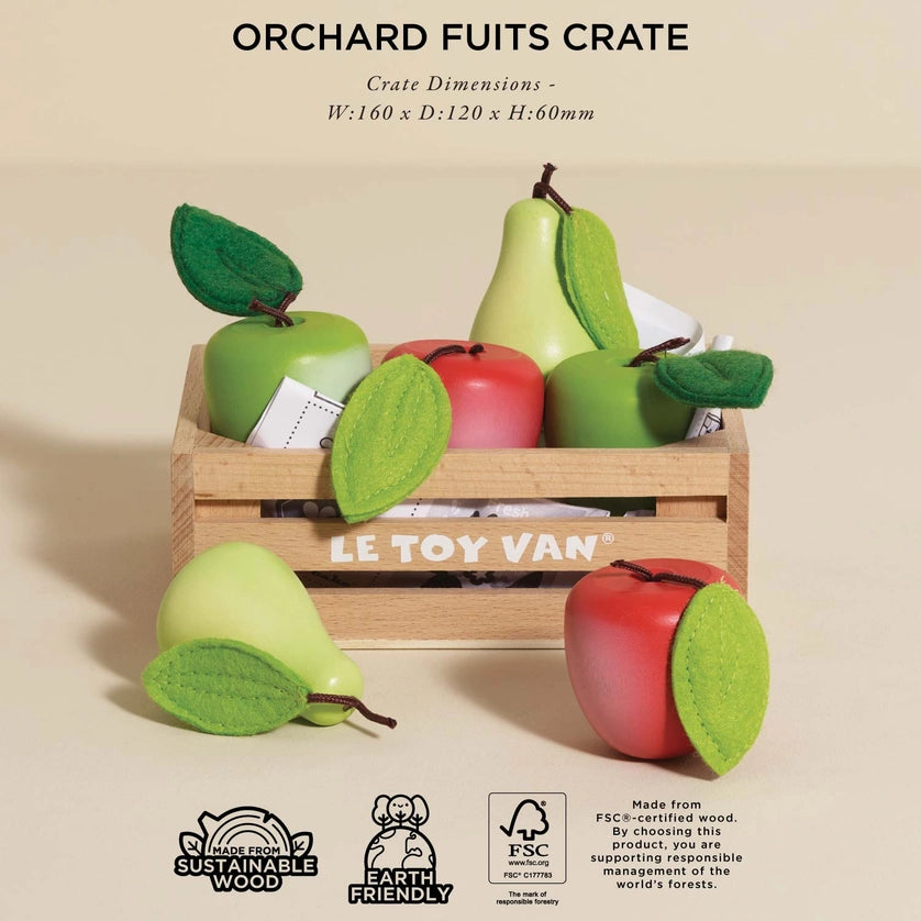 Le Toy Van Orchard Fruits Wooden Market Crate