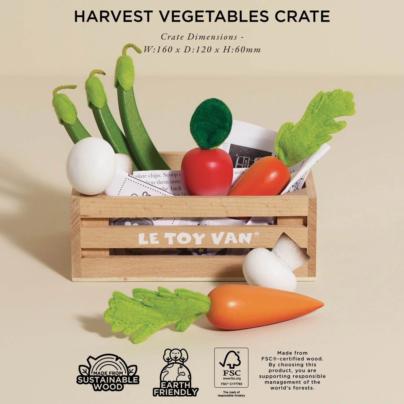 Le Toy Van- Harvest Vegetables Wooden Food Crate