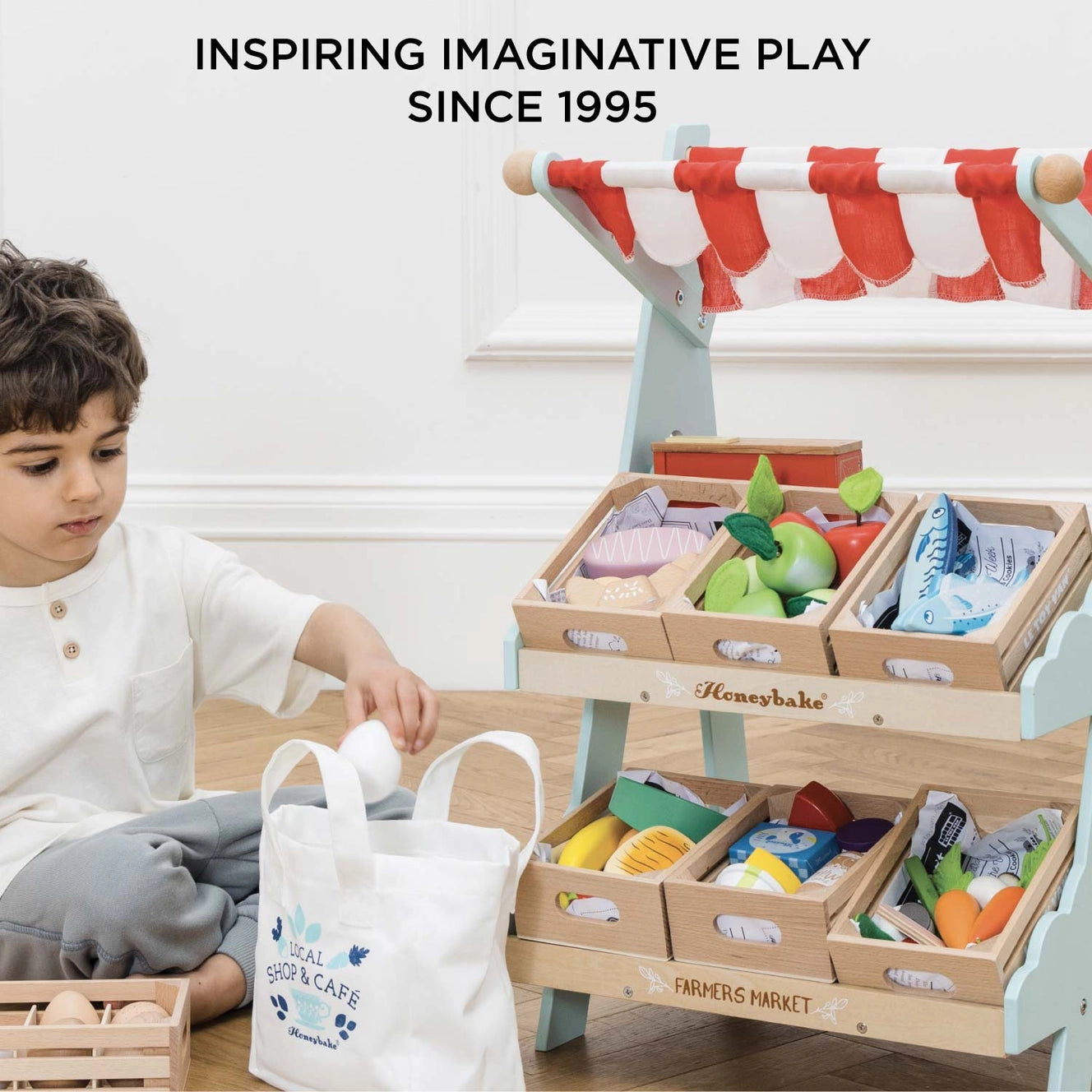 Le Toy Van- Wooden Market Stall with Accessories