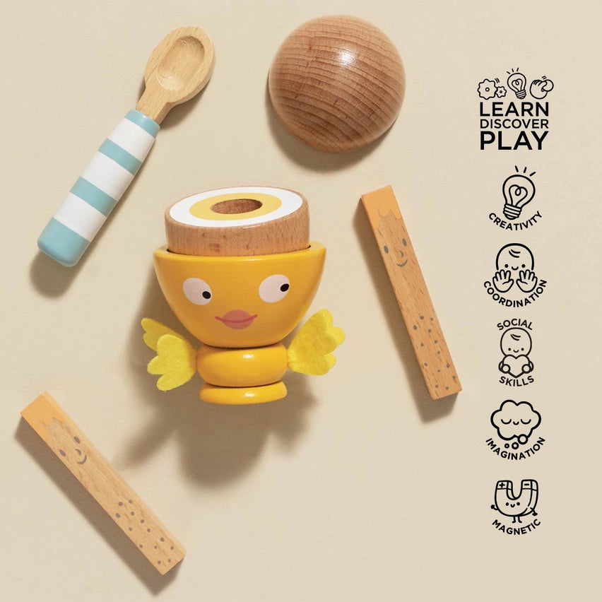 Le Toy Van Wooden Egg Cup & Soldiers Set