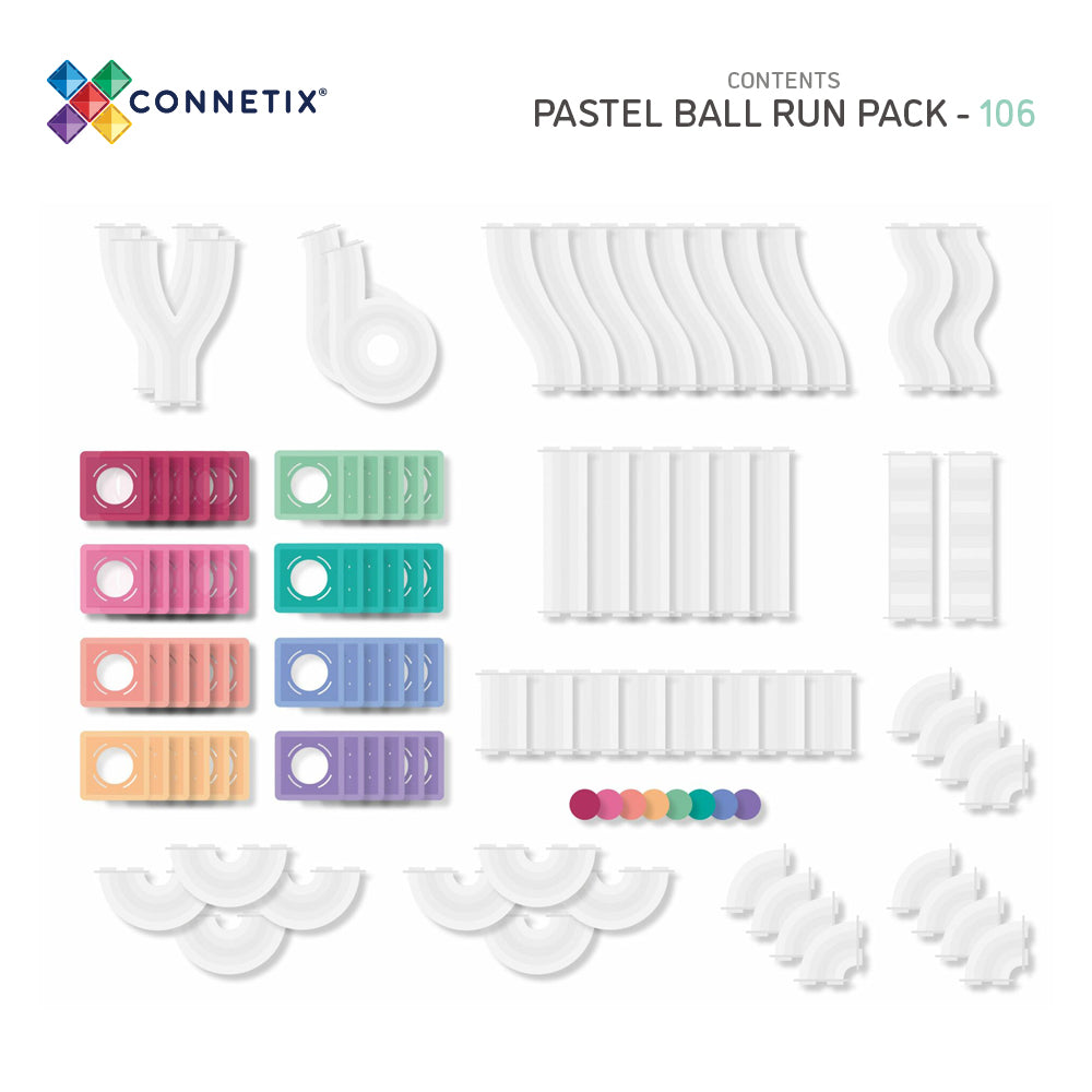 Connetix Pastel Ball Run Pack 106 pc