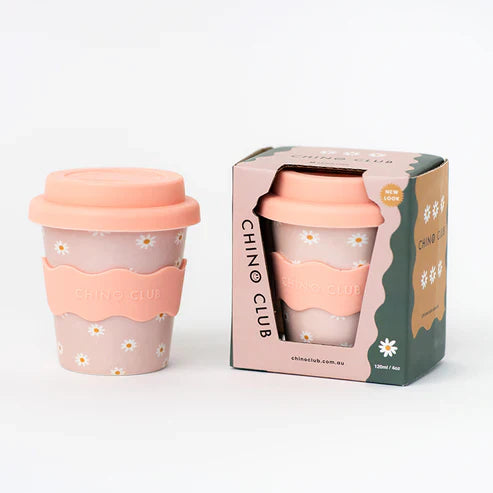 Chino Cup Pink Daisy 4oz Babychino Cup