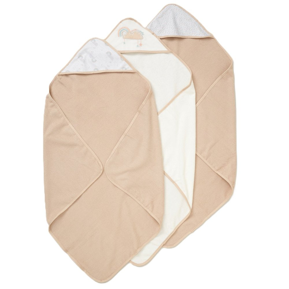 Snuggle Tots Cloud & Rainbows 6 Piece Hooded Towels & Wash Cloth Set