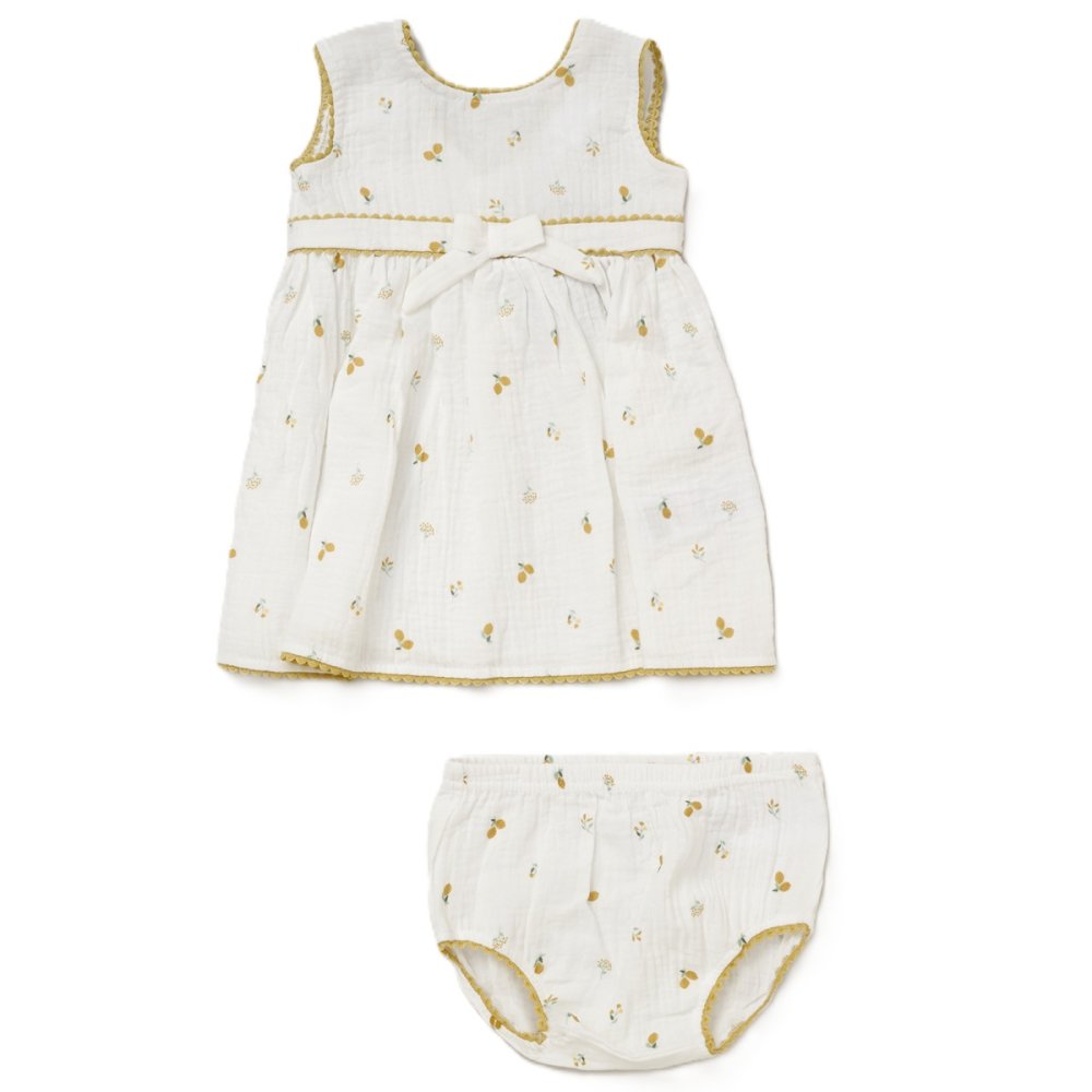 Rock A Bye Baby Girls Muslin Dress & Pant Set