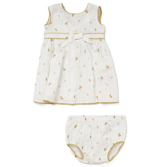 Rock A Bye Baby Girls Muslin Dress & Pant Set