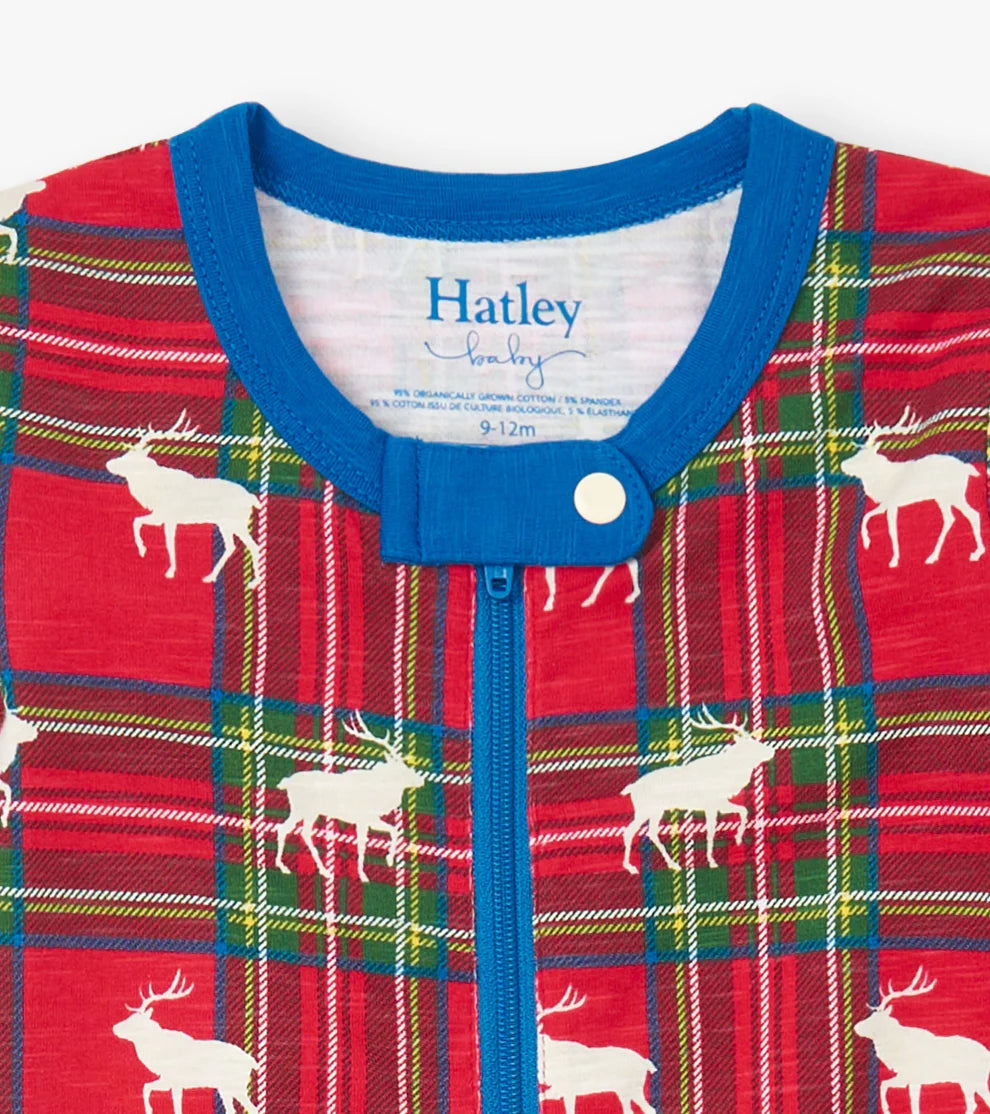 Hatley Elk Plaid Footed Sleepsuit