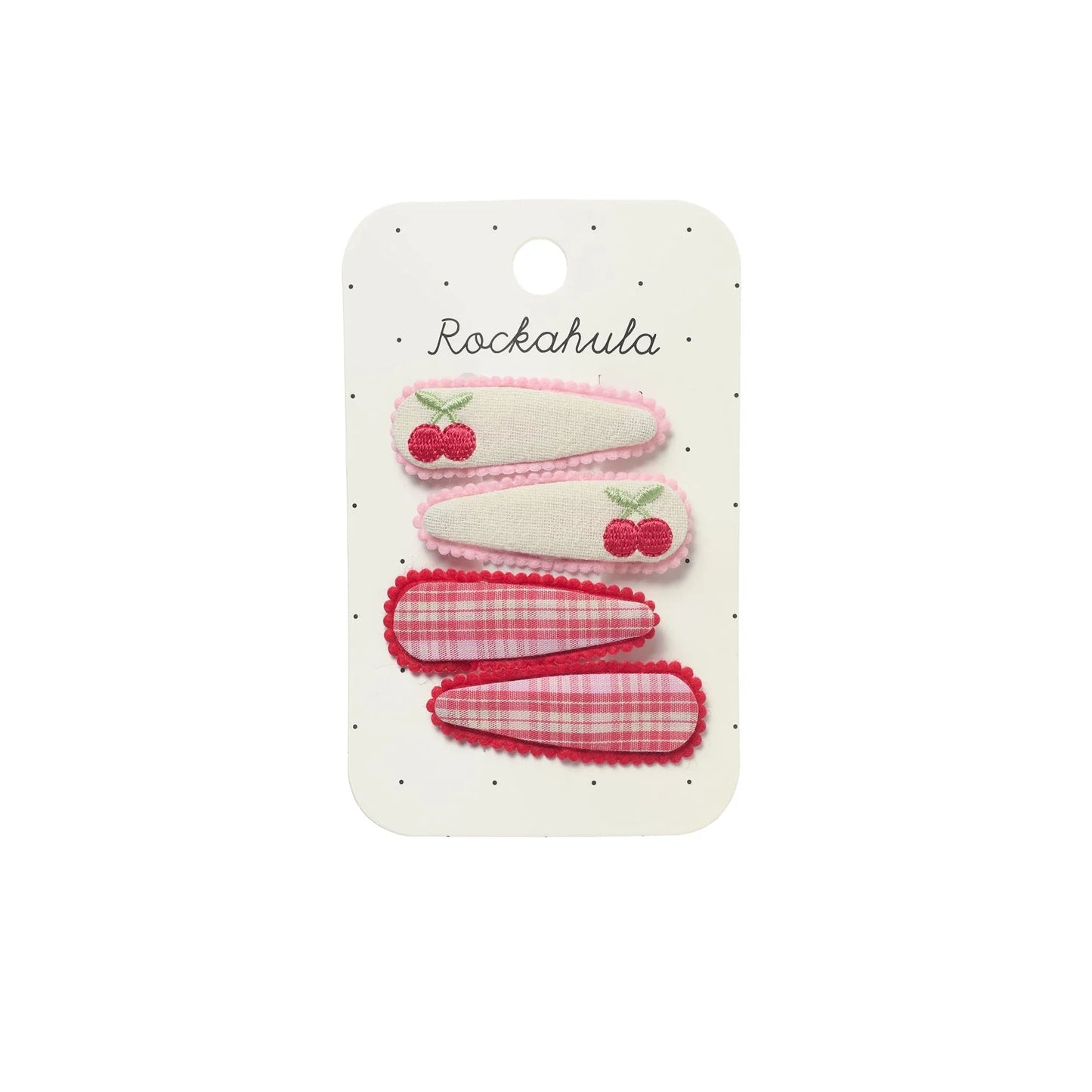Rockahula Cherry Dreams Fabric Hair Clip Set 4pc