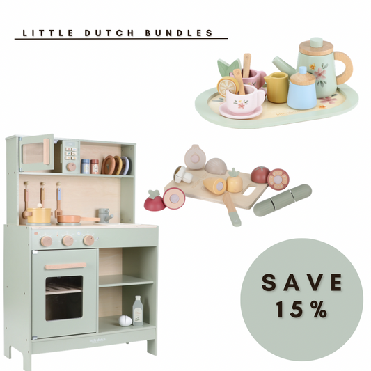 Little Dutch Wooden 3-Piece Mint Kitchen Bundle