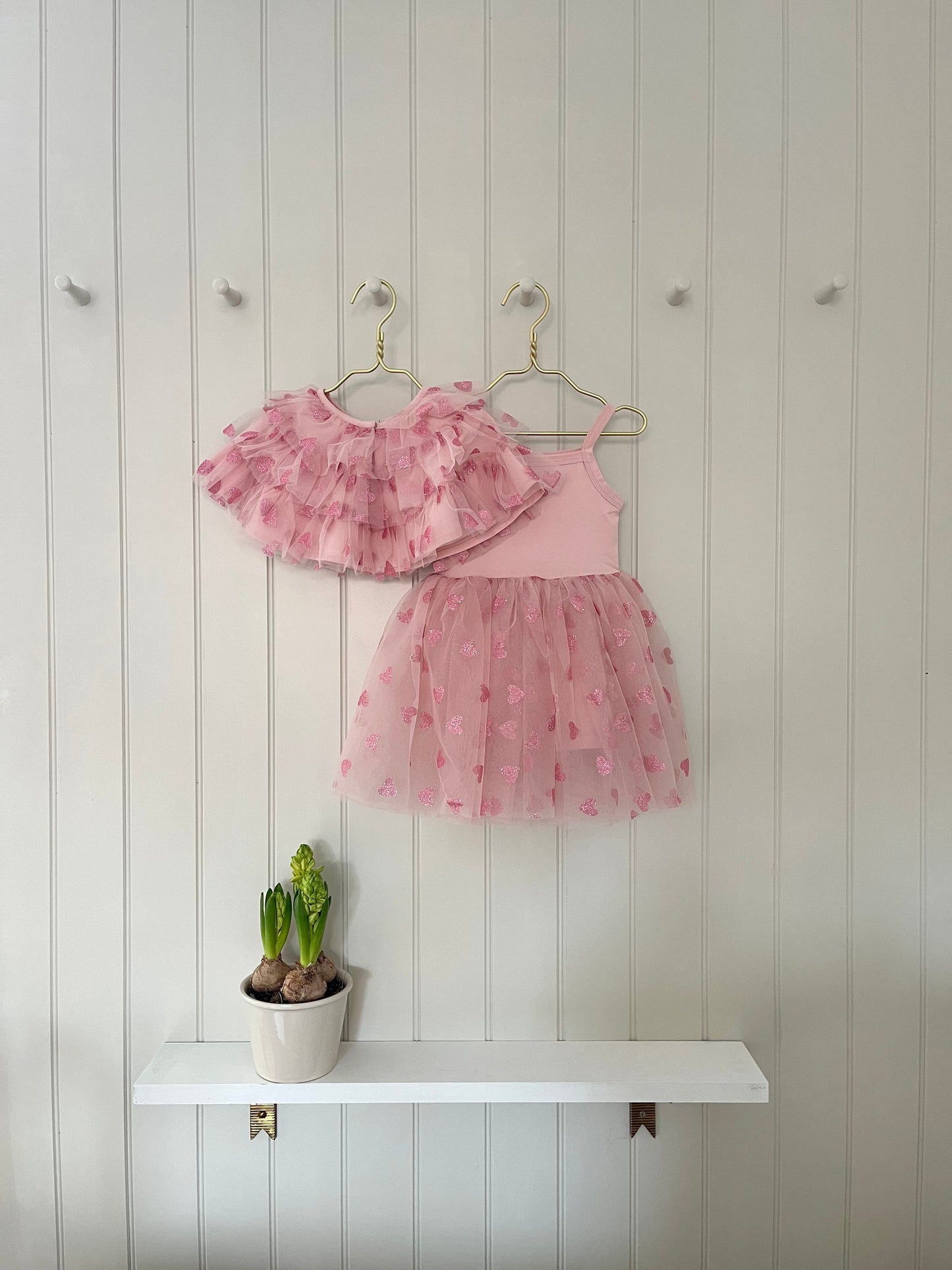 Bob & Blossom Pale Pink Glitter Heart Dress