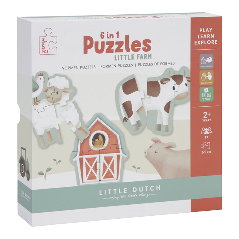 Little Dutch 6 in 1 Puzzles- Little Farm