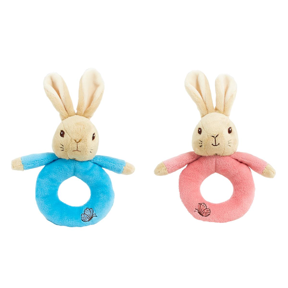 Rainbow Designs Peter Rabbit & Flopsy Bunny Ring Rattles