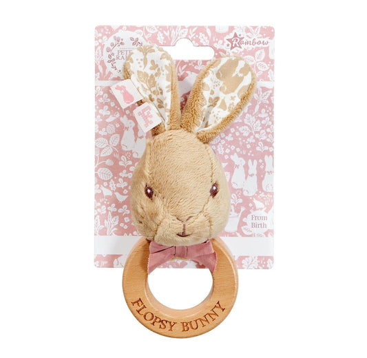 Rainbow Designs Flopsy Wooden Ring Rattle