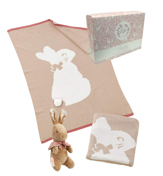 Rainbow Designs Flopsy Bunny Signature Knitted Blanket With Soft Toy