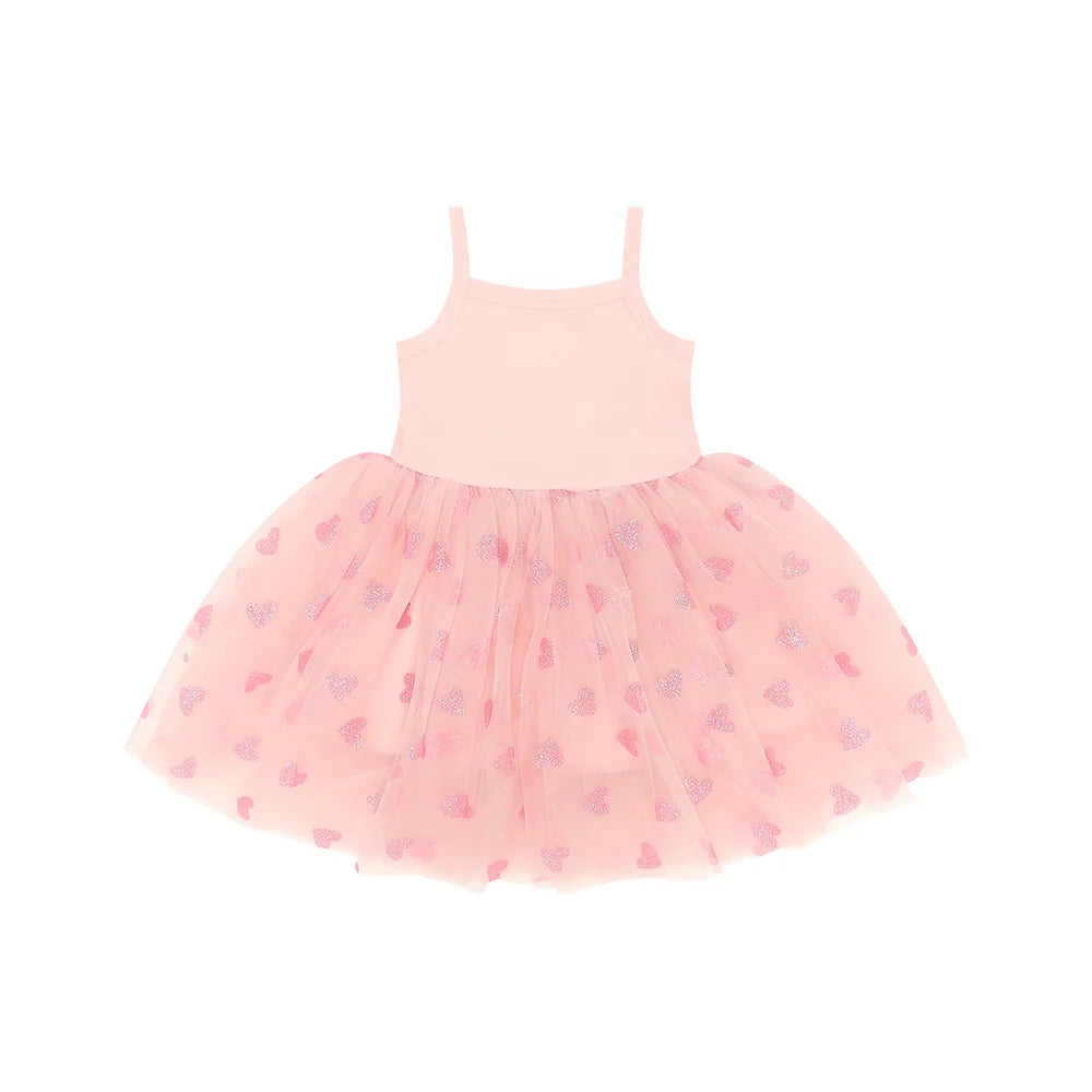 Bob & Blossom Pale Pink Glitter Heart Dress