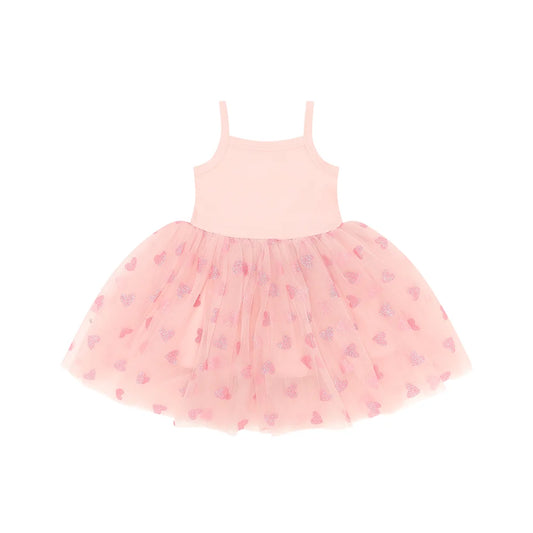 Bob & Blossom Pale Pink Glitter Heart Dress
