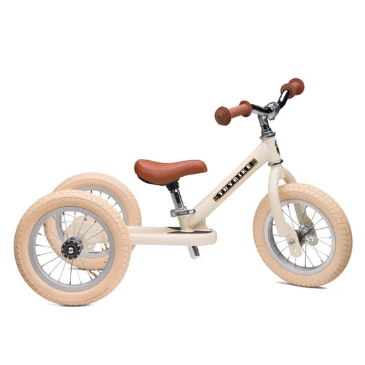 Trybike 2-in-1 Steel Balance Bike & Trike Cream