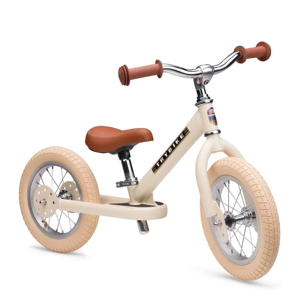 Trybike 2-in-1 Steel Balance Bike & Trike Cream
