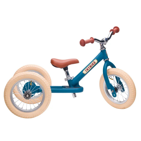 TryBike 2-in-1 Steel Balance Bike & Trike Blue