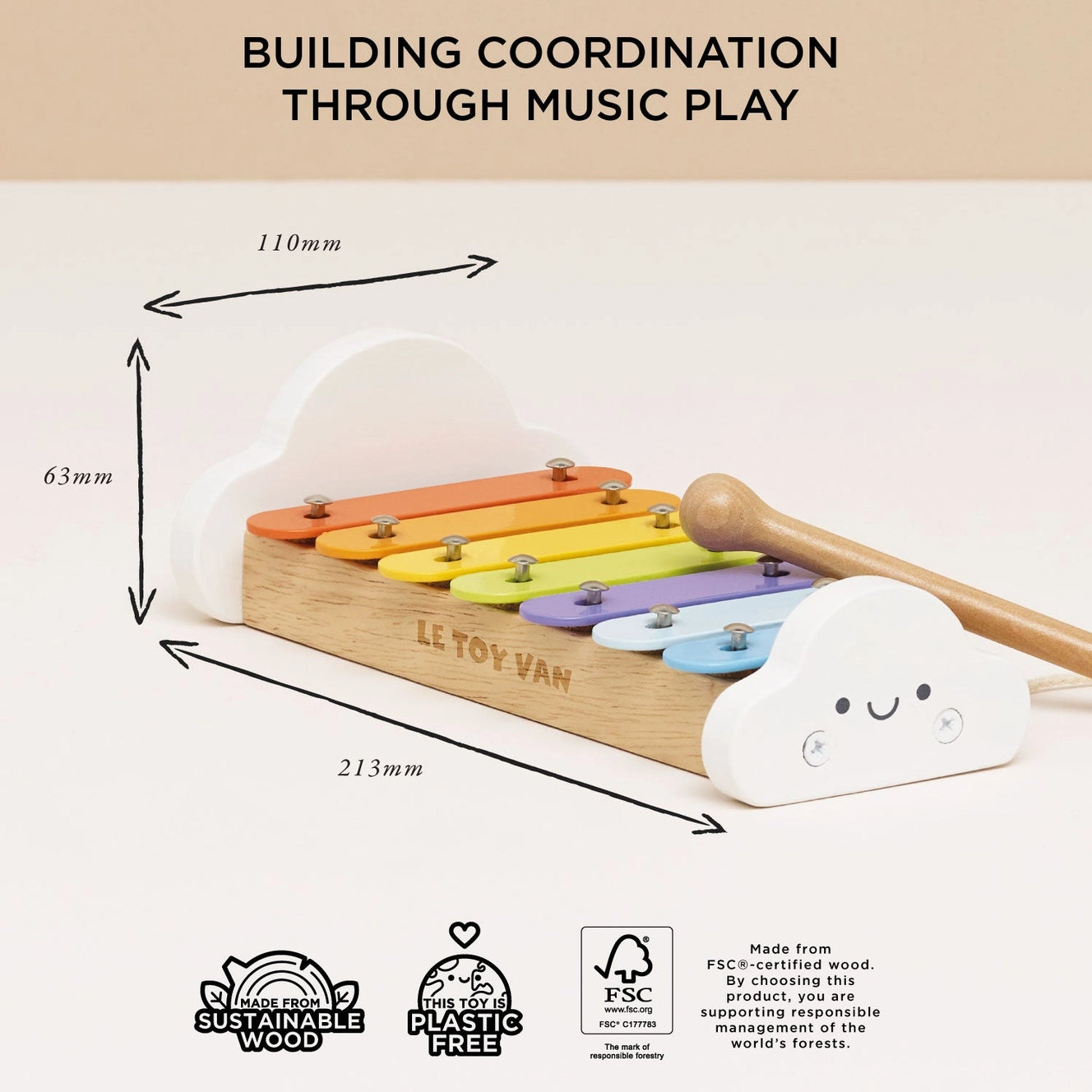 Le Toy Van- Rainbow Wooden Xylophone