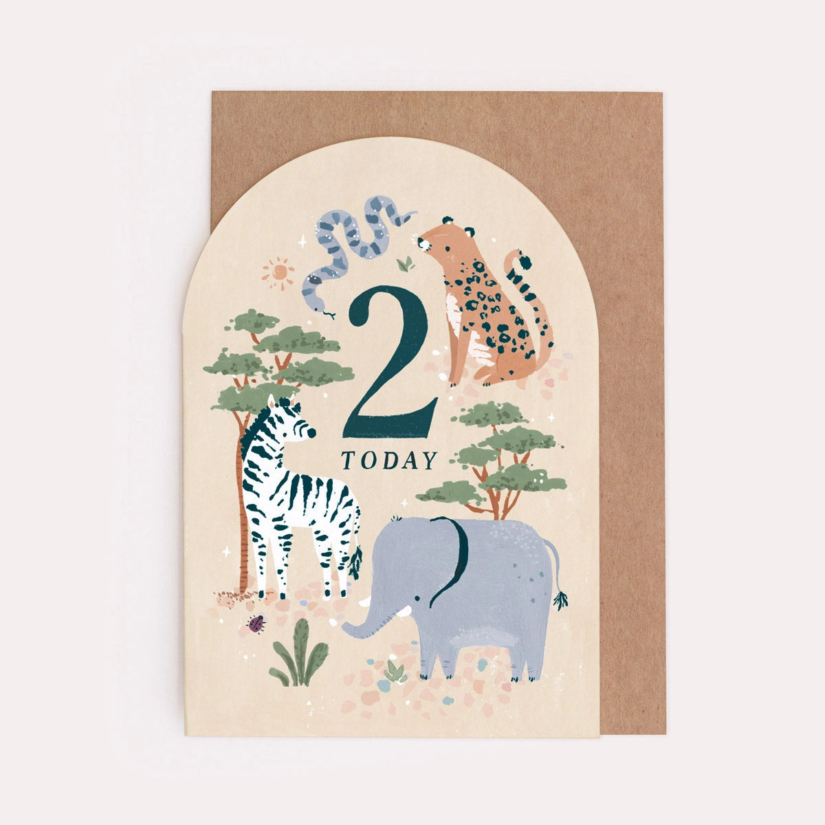 Sister Paper Co. Age 2 Safari Birthday Card
