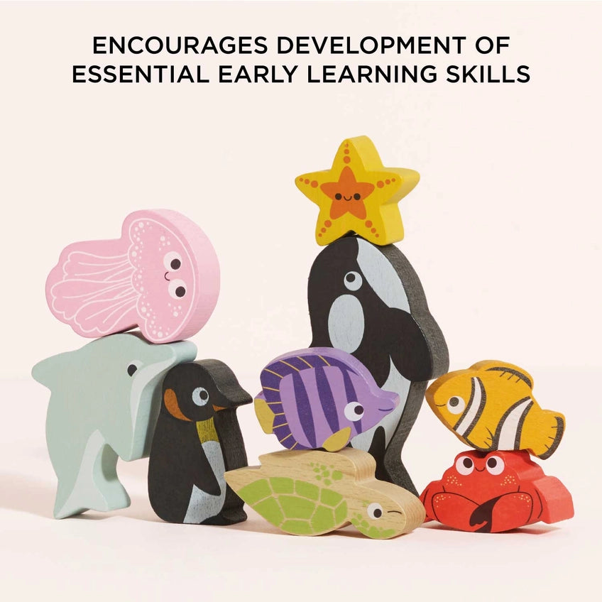 Le Toy Van Ocean Life Stacking Animals & Bag