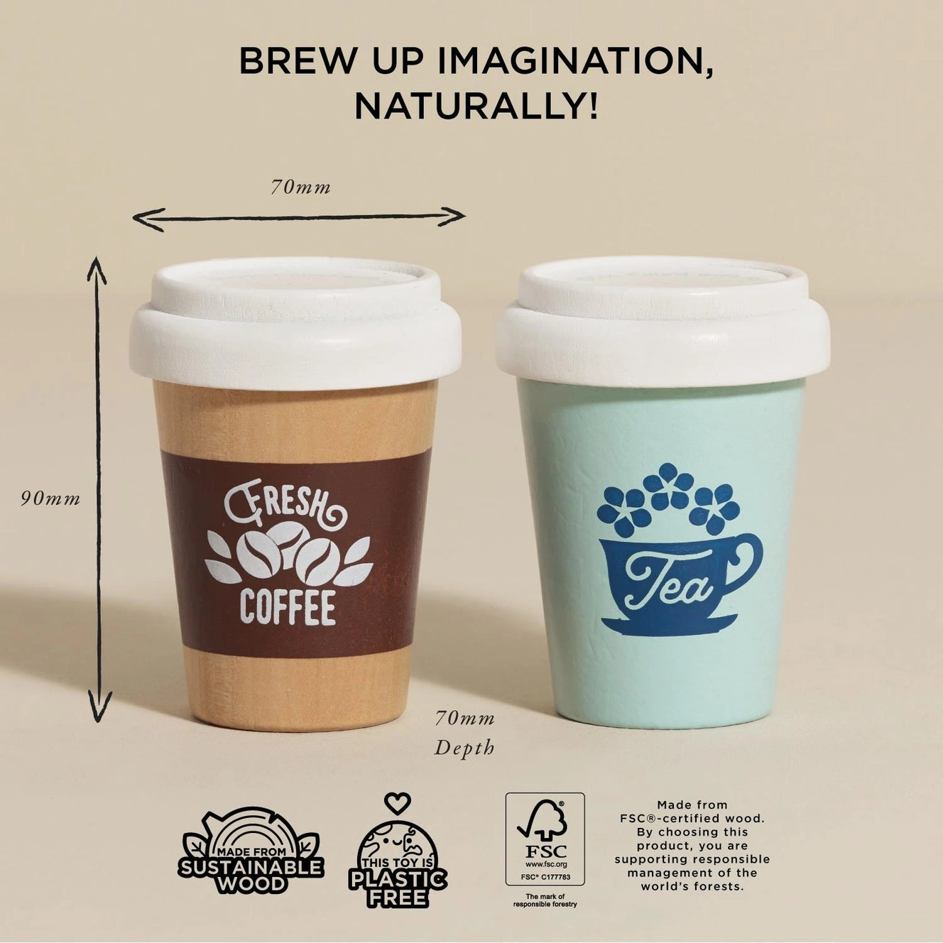 Le Toy Van- Tea & Coffee Eco Reusable Cups