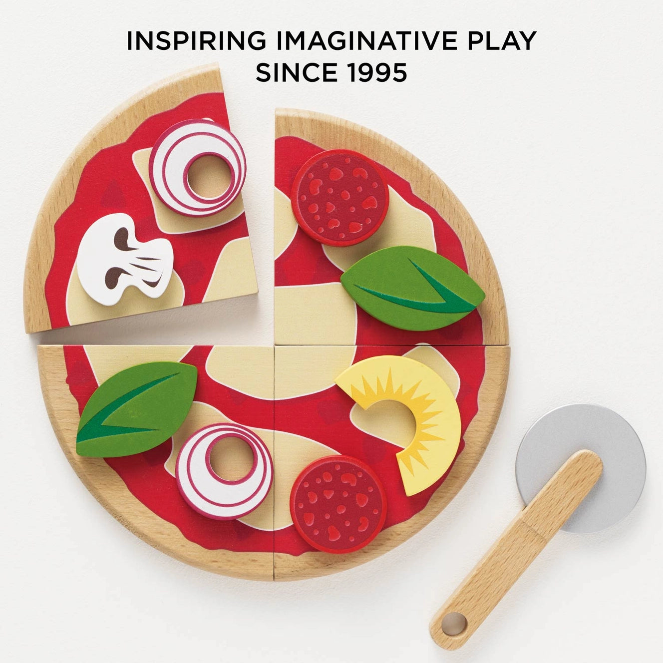 Le Toy Van- Roleplay Pizza & Toppings with Slice Cutter
