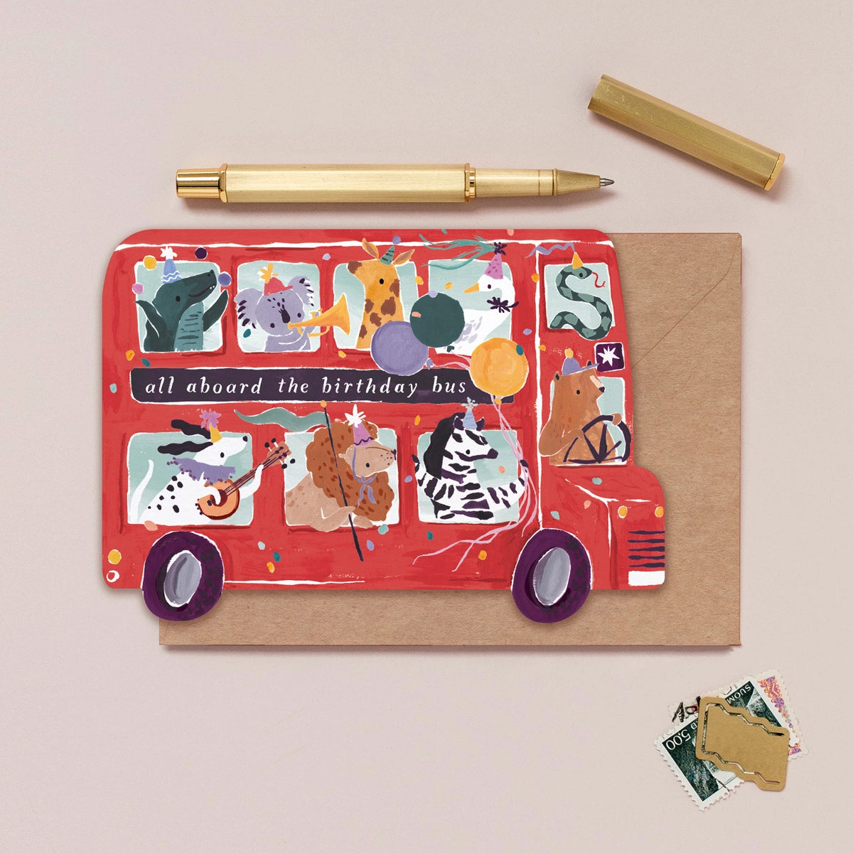 Sister Paper Co. Children's Party Bus Birthday Card