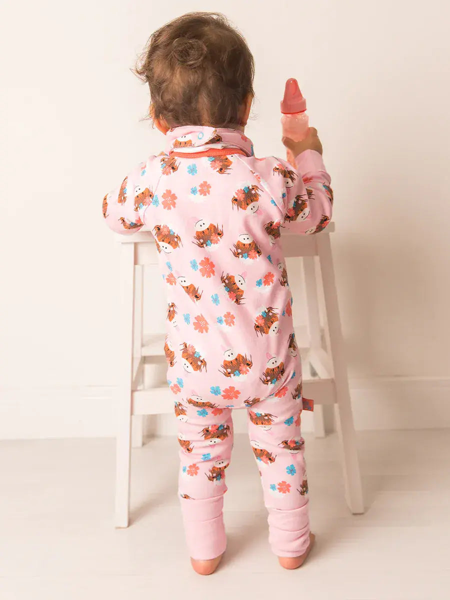 Blade & Rose Bonnie Highland Cow Zip-Up Romper