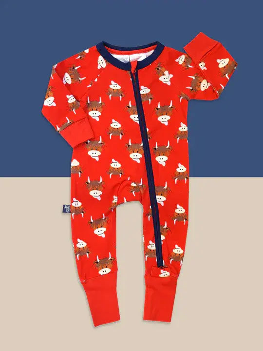 Blade & Rose Highland Cow Zip Up Romper