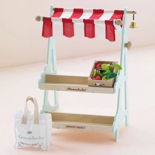Le Toy Van- Wooden Market Stall with Accessories