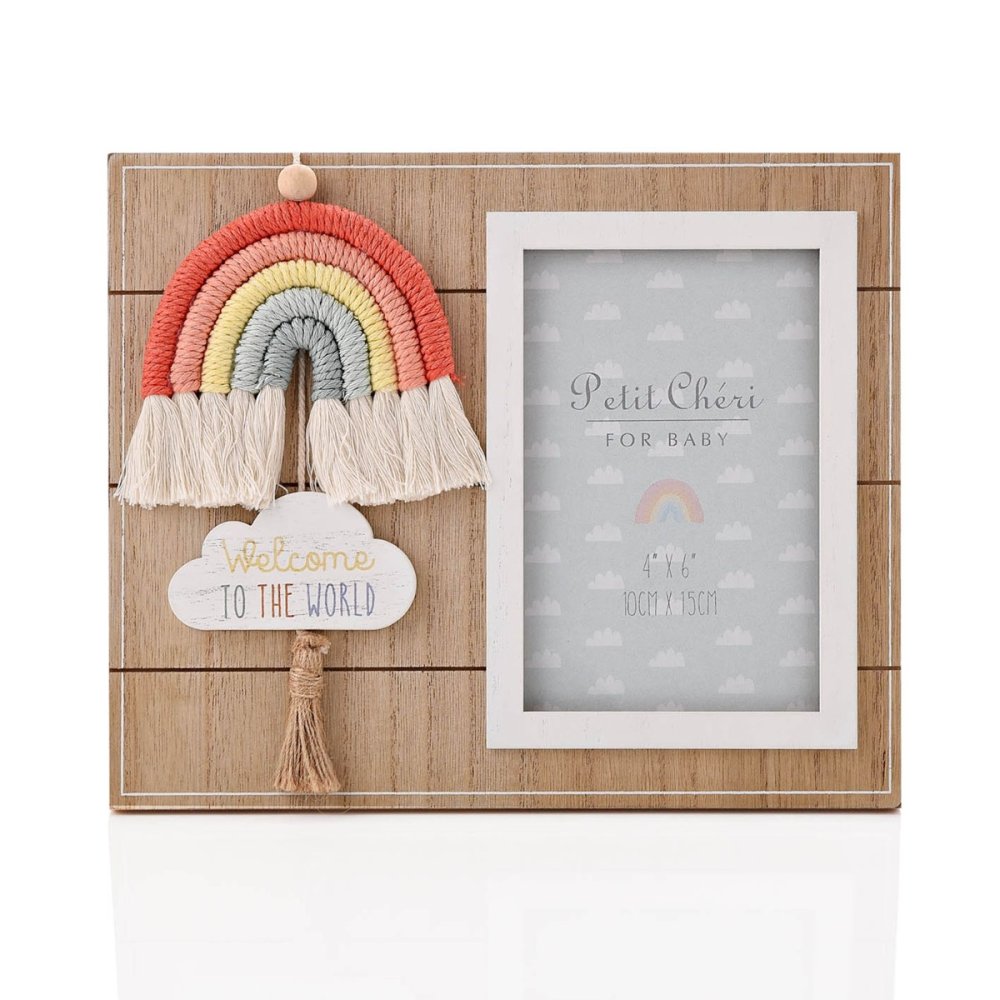 Petit Cheri Photo Frame With Macrame Rainbow