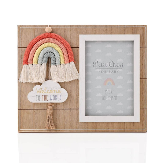 Petit Cheri Photo Frame With Macrame Rainbow