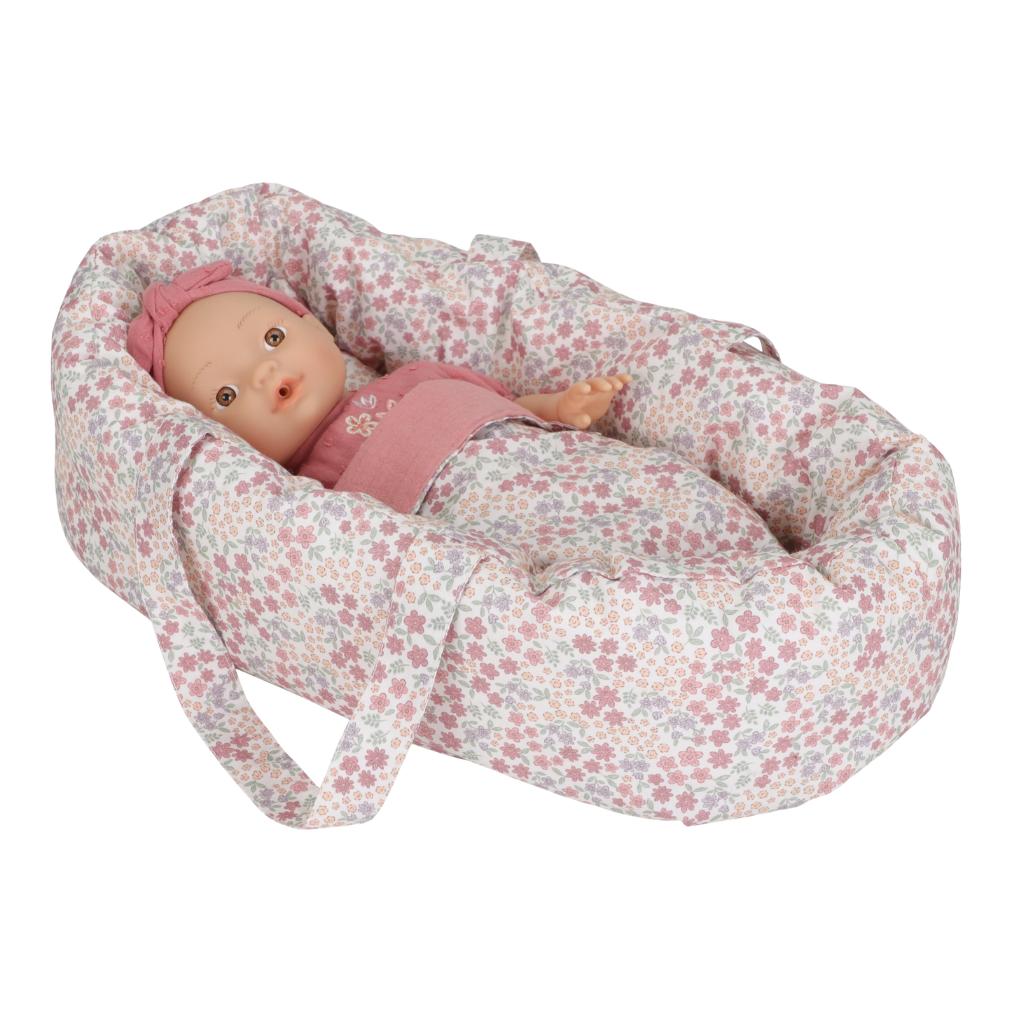 Little Dutch Doll Carry Travel Cot- Pink