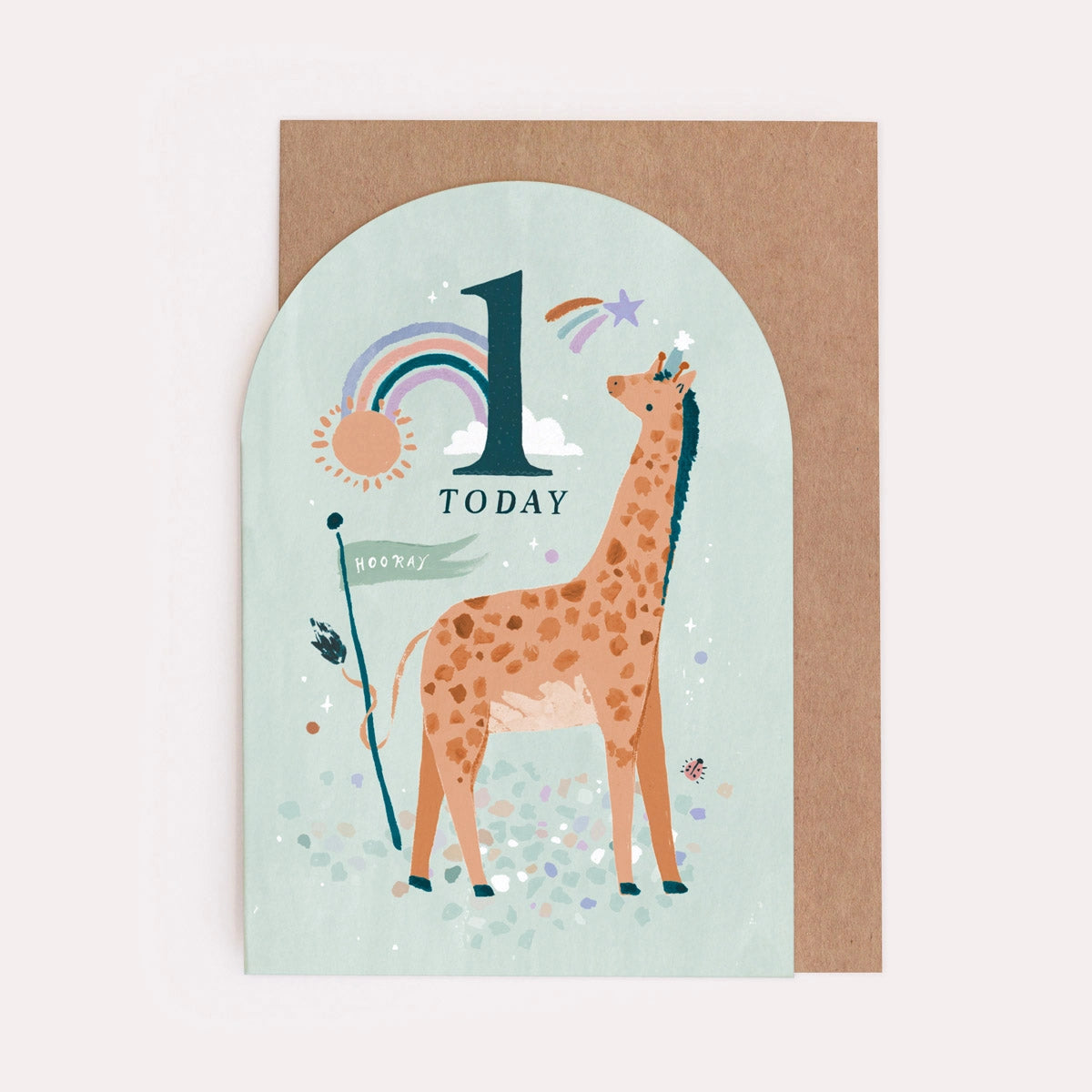 Sister Paper Co. Age 1 Giraffe Birthday Card