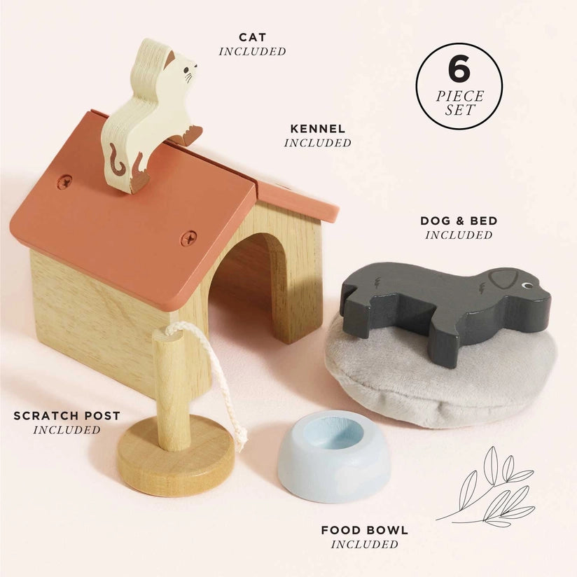 Le Toy Van Wooden Dolls House Pet Set (Dog & Cat)