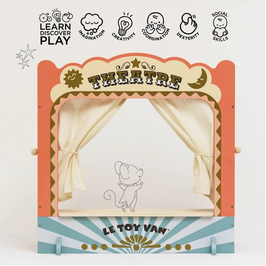 Le Toy Van Tabletop Puppet Wooden Theatre