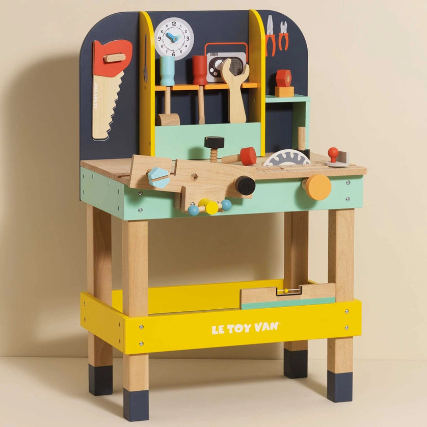 Le Toy Van Wooden Toy Work Bench & 12 Accessories