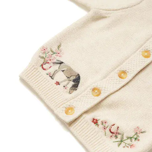 Eleanor Charles Organic Horseshoe Floral Cardigan